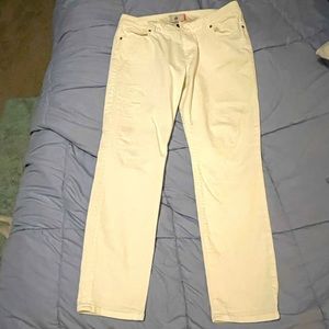 Cabi Linen white denim - the skinnie size 14